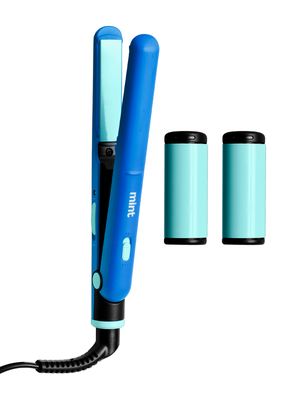 Mini Alisador de Pelo 2 en 1 MHR-012 Celeste