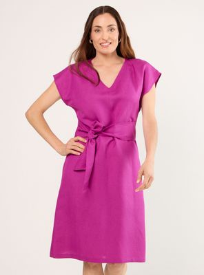 Vestido Lino Lazo Ancho