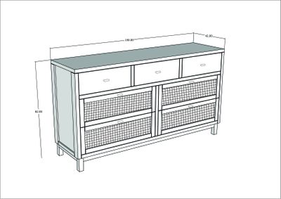 Imagen 2 del producto Cómoda Madera Mango 7 Cajones