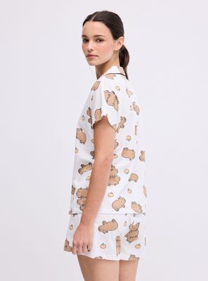 Imagen 2 del producto Pijama Camisero Estampado, Jersey