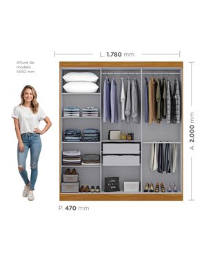 Imagen 2 del producto Clóset Paris 6 Puertas 2 Cajones