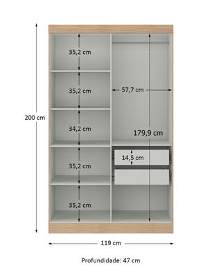 Imagen 2 del producto Clóset Paris 4 Puertas 2 Cajones