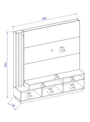 Imagen 2 del producto Home TV 65 Humaita 1.8 Freijo Cinza