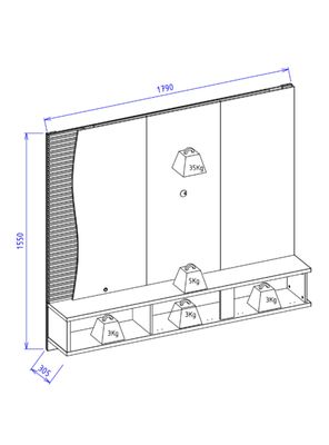 Imagen 2 del producto Home TV 65 Aéreo Egeu Freijo Off White