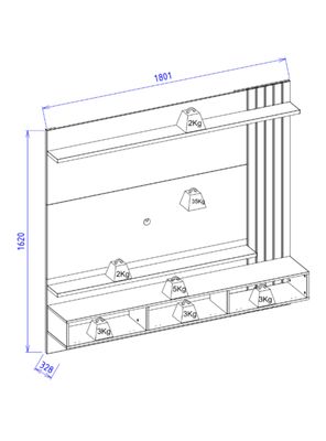 Imagen 2 del producto Home TV 70 Aéreo Juriti Noce Preto