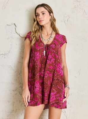 Vestido Mini Oversize Look Relajado Full Estampado