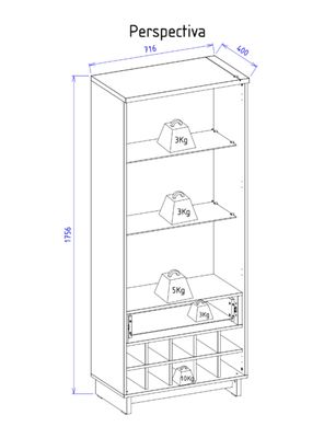 Imagen 2 del producto Vitrina Guanabara Preto Noce