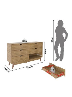 Imagen 2 del producto Cómoda Almendra 6 Cajones