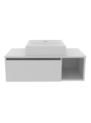 Mueble Baño Aéreo Blanco 1 Puerta y Lavamanos