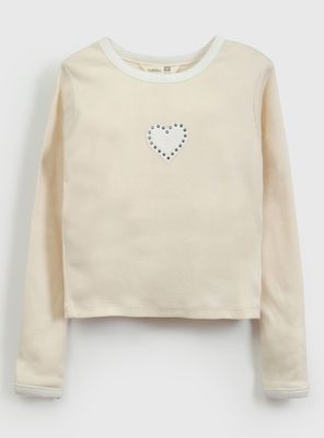 Polera Manga Larga con Aplicación Corazón