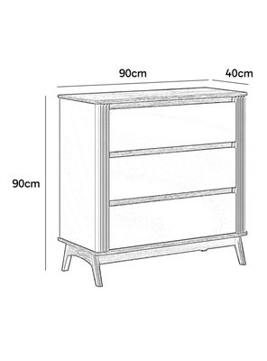 Imagen 2 del producto Cómoda Cloe Blanca 3 Cajones