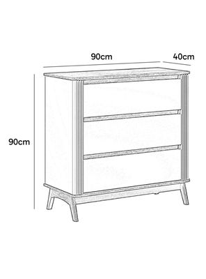 Imagen 2 del producto Cómoda Cloe Gris 3 Cajones