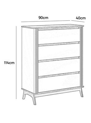 Imagen 2 del producto Cómoda Alba 4 Cajones Gris