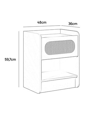 Imagen 2 del producto Velador Duna Gris 1 Cajón
