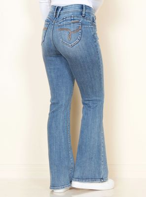 Imagen 2 del producto Jeans Recto Tiro Medio Pretina Básica P01