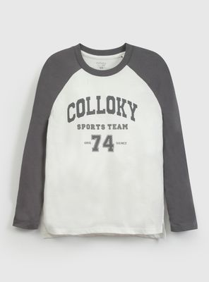 Polera Estampado Sport con Manga Larga Color