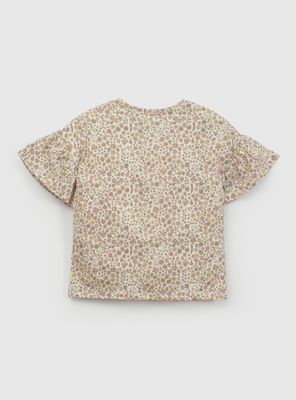 Imagen 2 del producto Polera Estampado Mini Flores con Vuelos en Manga