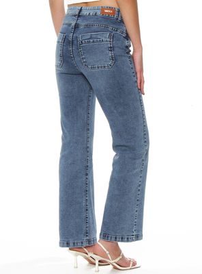 Imagen 2 del producto Jeans Wide Leg Bordado en Altura y Strass