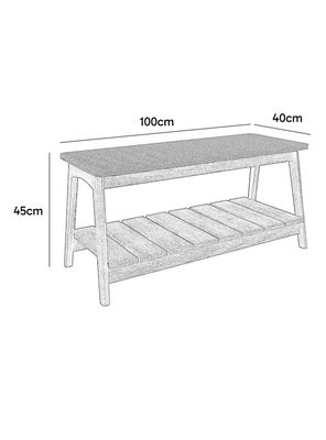 Imagen 2 del producto Banqueta Serra Café-beige 45x100x40 cm