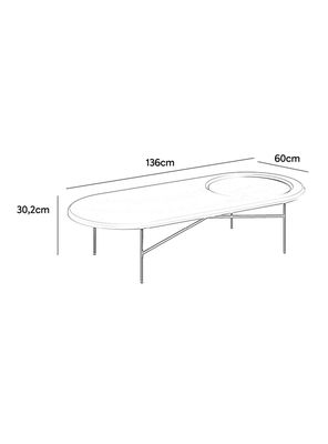 Imagen 2 del producto Mesa Centro Ovalo 30x136x60 cm