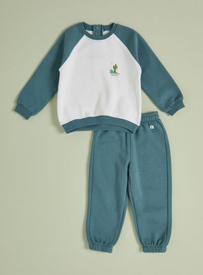 Buzo con Corte Raglán y Estampado Pequeño