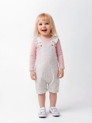 Imagen 2 del producto Conjunto Jardinera con Vuelos y Body de Algodón