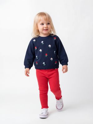 Imagen 2 del producto Buzo con Flores Bordadas a Tono con la Calza