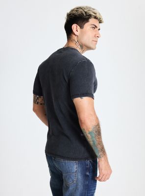 Imagen 2 del producto Polera Manga Corta Básica Slim Fit Rib con Bordado