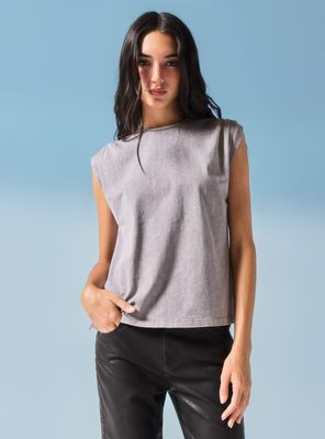 Polera sin Mangas Pliegues