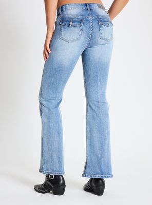 Imagen 2 del producto Jeans 2 Botones Tachas en Piernas y Bolsillos con Tapetas