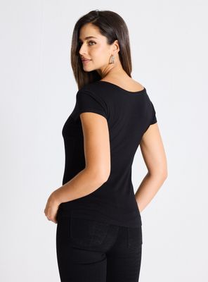 Imagen 2 del producto Polera Básica Ajustada Estampado Brillante