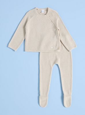 Conjunto Tejido Trenzado con Botones