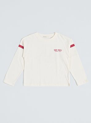 Polera Franja Color en Mangas