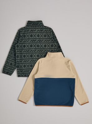 Imagen 2 del producto Polerón Polar Bipack Estampado y Color Block Medio Cierre