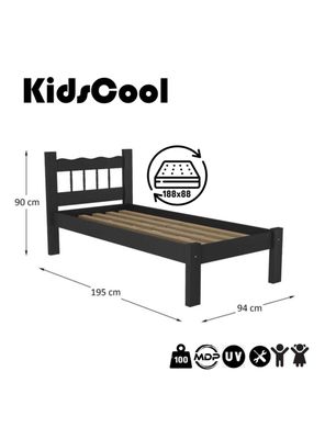 Imagen 2 del producto Cama Individual Infantil Be 90x94x195 cm Negro