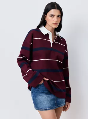 Polerón Cuello Polo Rayado