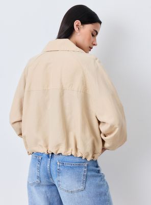 Imagen 2 del producto Chaqueta Balloon Cuello Alto con Lino