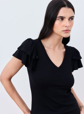 Imagen 2 del producto Polera Acanalado Manga Doble Vuelos