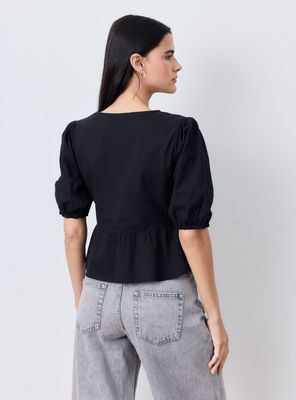 Imagen 2 del producto Blusa Manga Abullonada y Corte Peplum