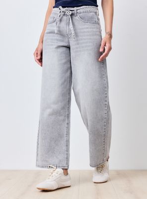 Jeans Wide Leg con Amarra Denim