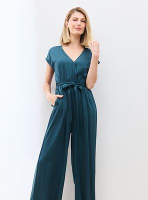 Enterito Escote Cruzado con Elástico en Cintura y Lazo