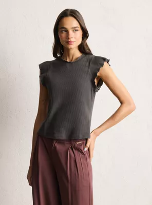 Polera Tela Acanalada con Proceso de Teñido