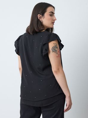 Imagen 2 del producto Blusa con Brillos y Manga Mariposa