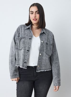 Imagen 1 del producto Chaqueta Denim Acid Wash Texturada y Brillitos