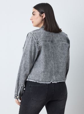 Imagen 2 del producto Chaqueta Denim Acid Wash Texturada y Brillitos