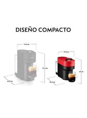 Imagen 2 del producto Cafetera Vertuo Pop Roja + Espumador de Leche Aeroccino 3