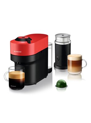 Nespresso Cafetera Vertuo Pop Roja + Espumador De Leche