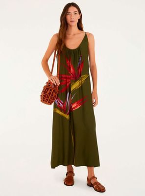 Vestido Midi con Estampado Floral