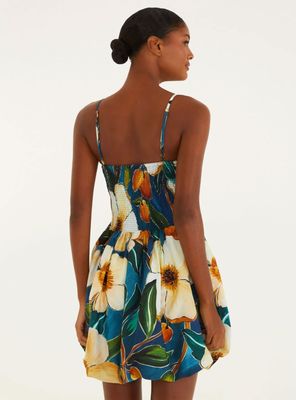 Imagen 2 del producto Vestido Globo con Panal y Diseño Floral