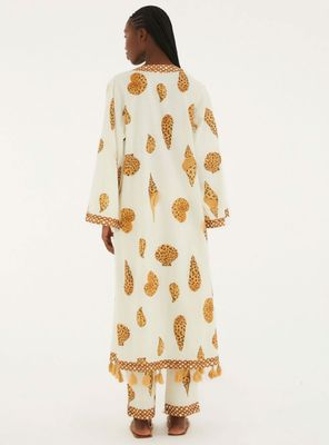 Imagen 2 del producto Kimono Largo Diseño Caracoles de Mar y Pompones